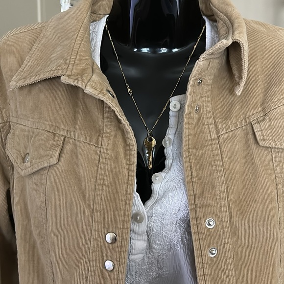 Giacca Tan Khaki Outerwear 100%Cotton Corduroy Jacket - Picture 3 of 10